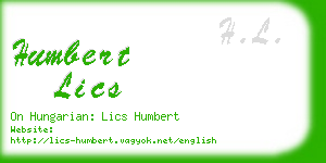 humbert lics business card